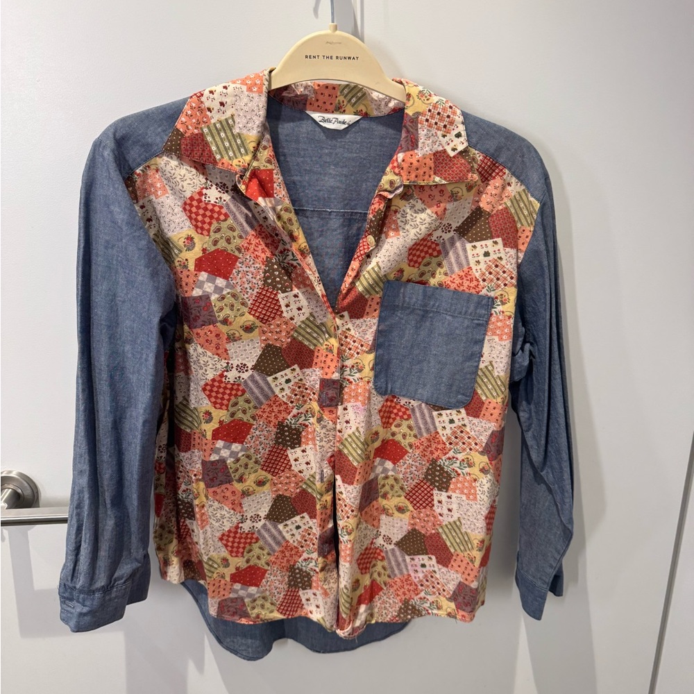 Patchwork Button-Up Shirt - image 1